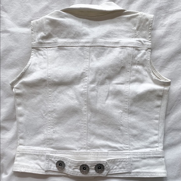 White Denim Moto Jacket - Picture 3 of 3